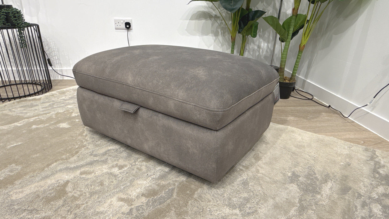 Sofology Hudson Fabric Storage Footstool in Lifestyle Flecked Mocha