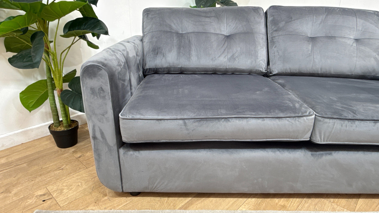 Sofology Islington Fabric 3 Seater Hybrid Pocket Sofa Bed in Sleek Grey