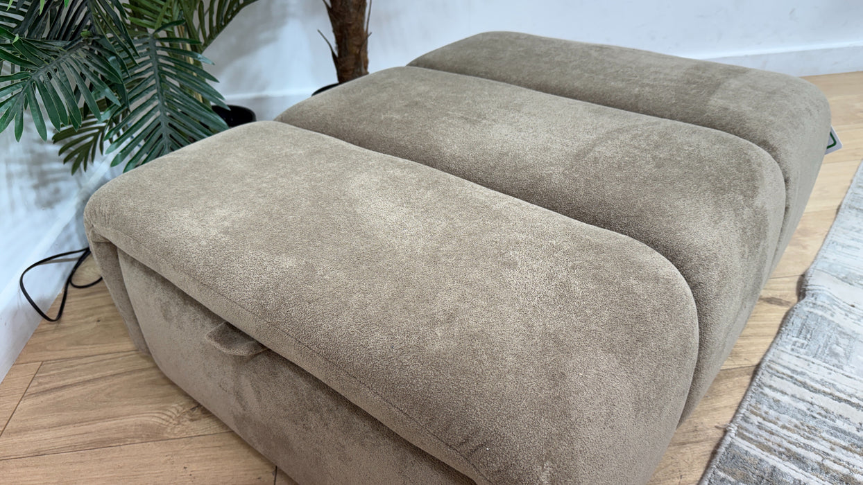 Sofology Waldorf Fabric Storage Footstool in Soft Sherpa Latte