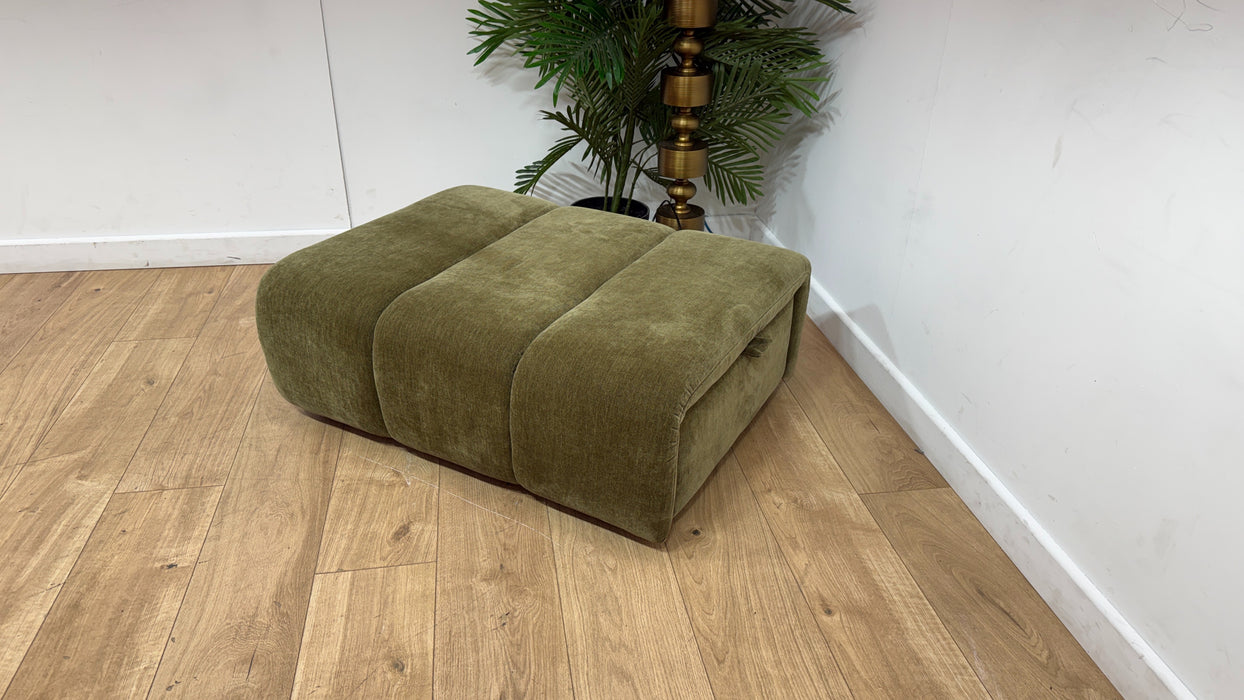Sofology Waldorf Fabric Storage Footstool in Soft Chenille Olive