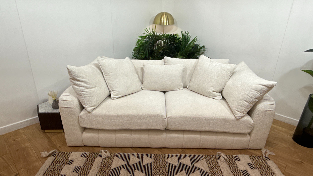 Sofology Westwood Fabric 3 Seater No Trim in Soft Boucle Ecru All Over