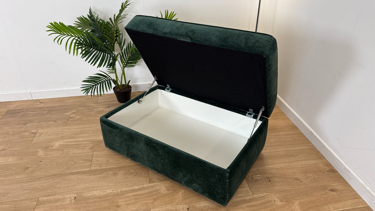 Sterling - Fabric Storage Footstool - Forest Green