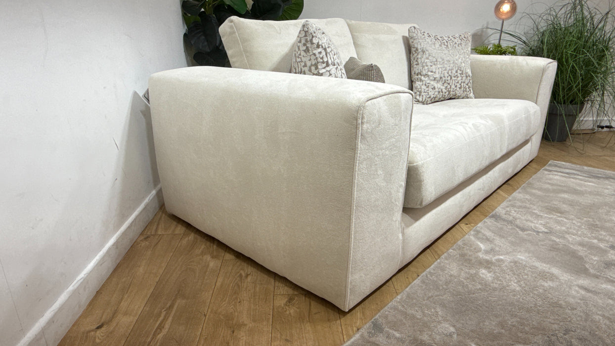 Sofology Ascot Fabric 3 Seater Bench Seat in Soft Sherpa Natural Mix