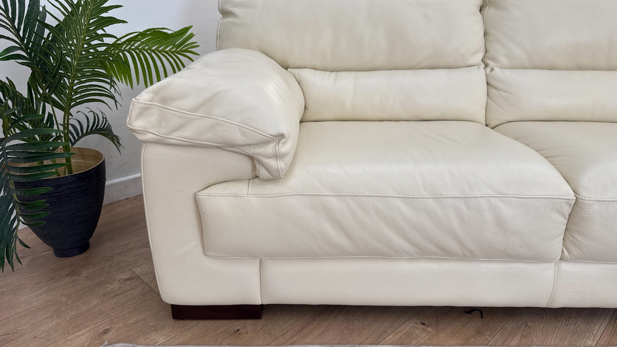 Sofology The Santino 3 Seater Leather in Hampshire Vanilla