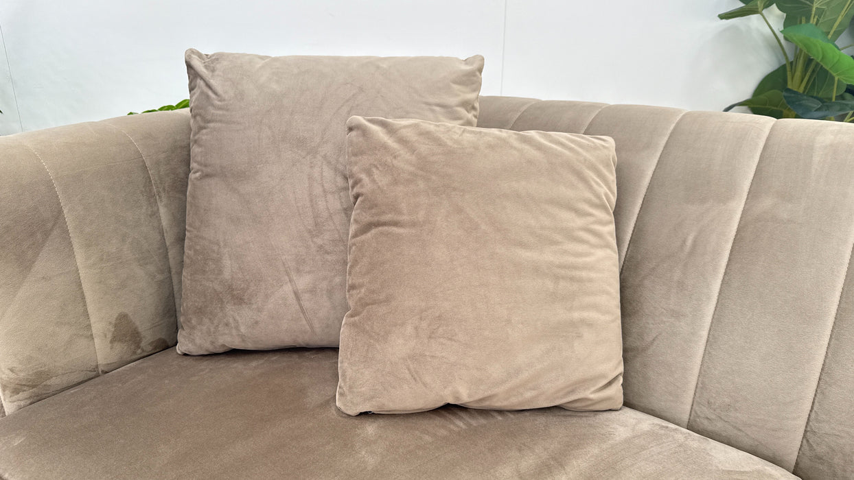 Sofology Fluted Isla Fabric 3 Seater in Mocha All Over