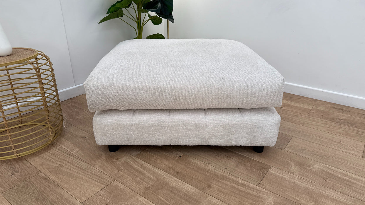 Sofology The Westwood Fabric Footstool in Soft Boucle Ecru