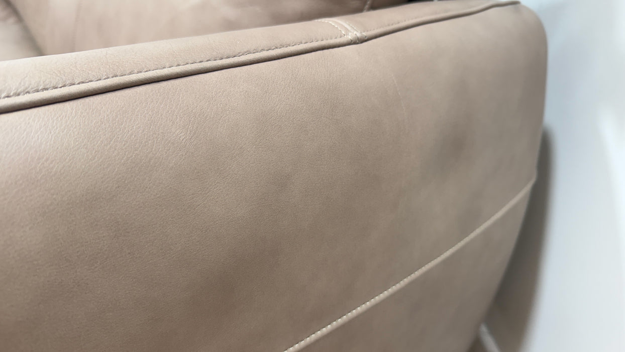 Sofology Adler Leather Asymmetric 4 Seater in Relaxed Soft Stone