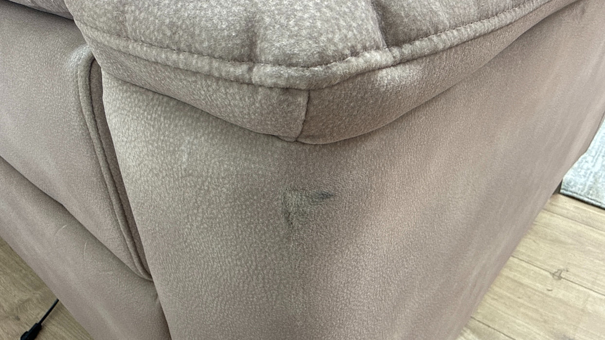 Sofology Illinois Fabric 2 Corner 1 Power Recliner/Headrest in Lifestyle Mottled Latte