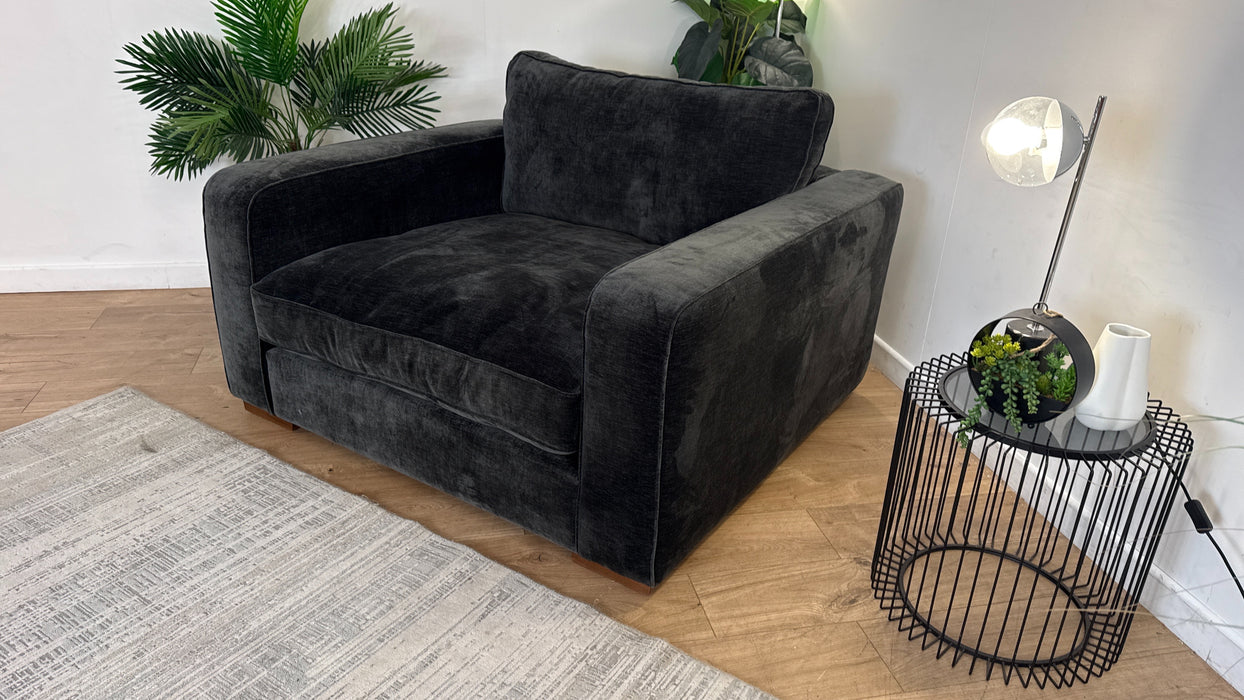 Sofology Cavalli Fabric Loveseat in Deluxe Chenille Slate Mix