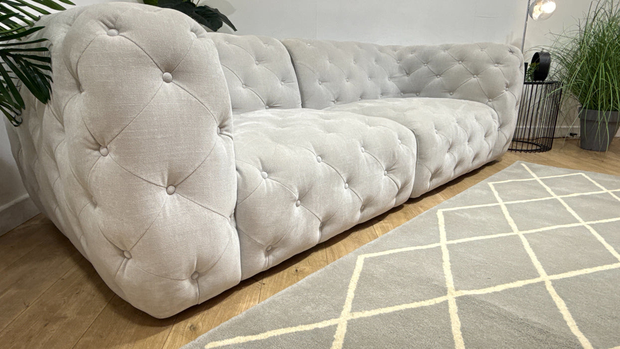 Sofology Venezia Fabric 3 Seater in Relaxed Chenille Stone