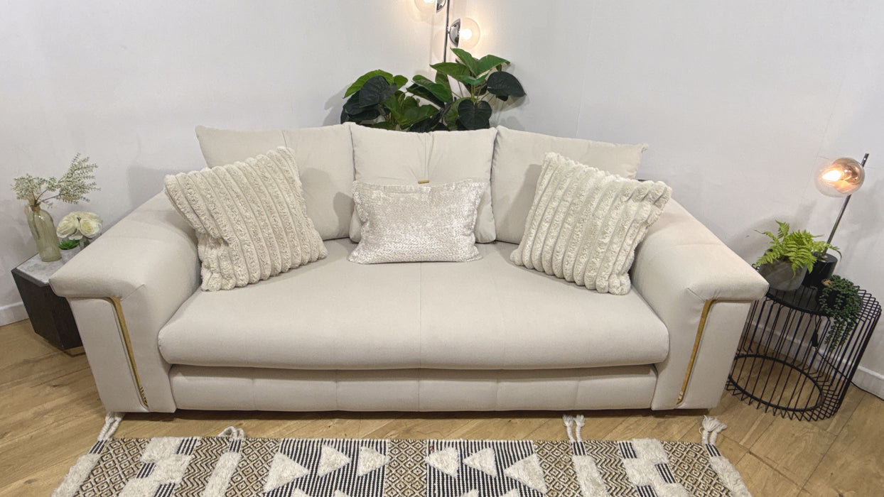 Sofology Oscar 3 Seater Fabric Sofa in Super Matt Ecru Mix
