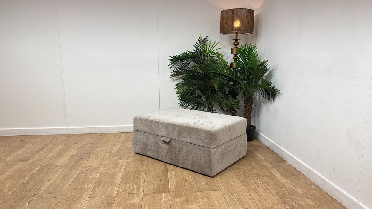 Sofology Regency Fabric Large Storage Footstool in Luxe Chenille Stone