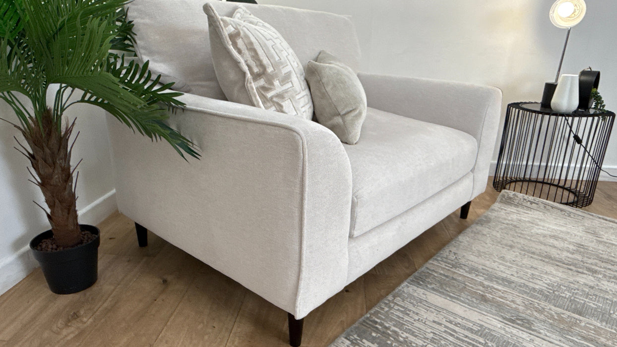 Sofology Mayfair Fabric Loveseat in Linen Look Chenille Mist/Pearl Mix