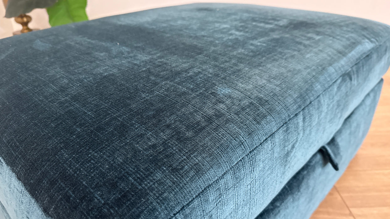 Sofology Majestica Fabric Large Storage Footstool in Luxe Chenille Teal