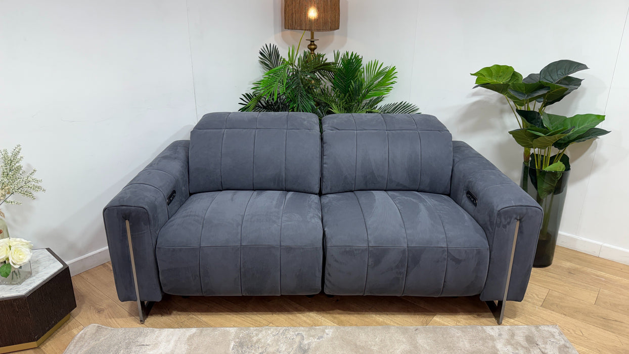 Sofology Paramount Fabric 2.5 Seater Power Recliner/Headrest in Lifestyle Nubuck Feel Charcoal