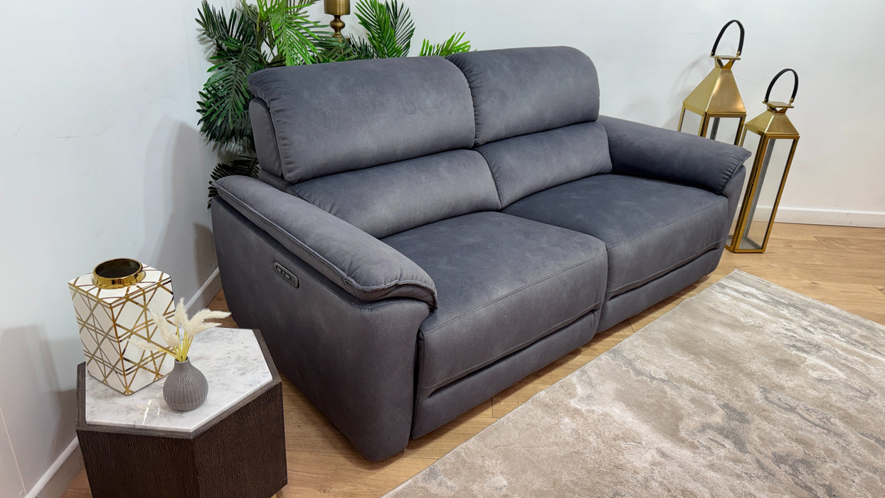 Sofology Hugo Fabric 2.5 Seater Power Recliner/Headrest in Lifestyle Flecked Charcoal