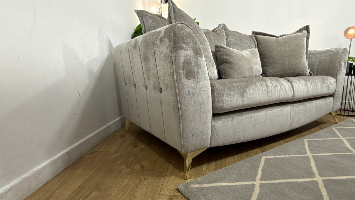 Sofology Luella Fabric 3 Seater in Luxe Chenille Stone