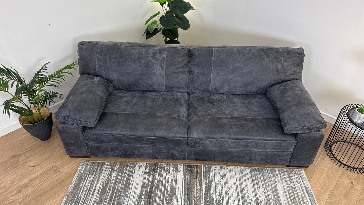 Linara 4 Seater Sofa - Leather - Utah Grey