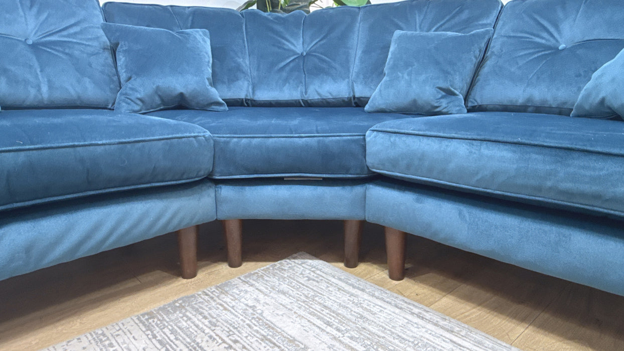 Sofology Cricket Fabric 1 Corner 1 in Teal Velvet