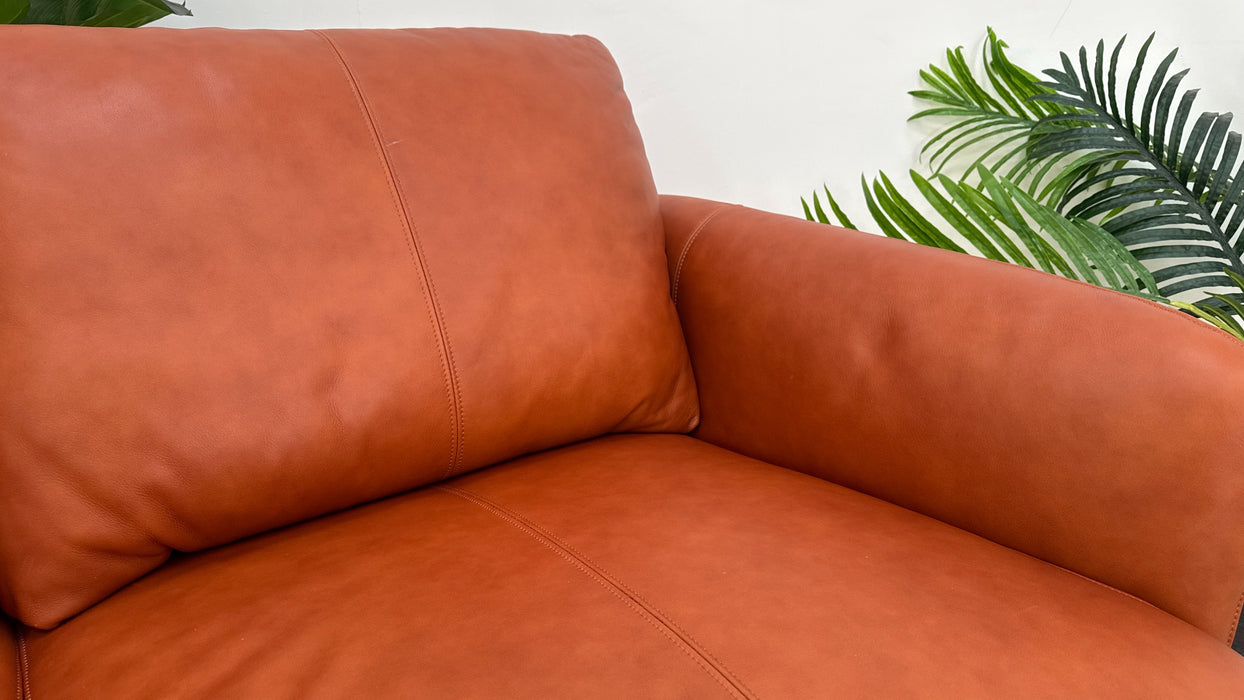 Sofology The Adler Leather 2 Seater in Relaxed Soft Amber