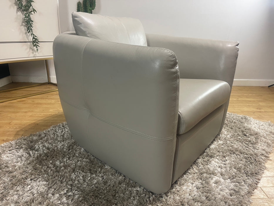 Marvella Swivel Chair Lead Grey Leather (WA2)