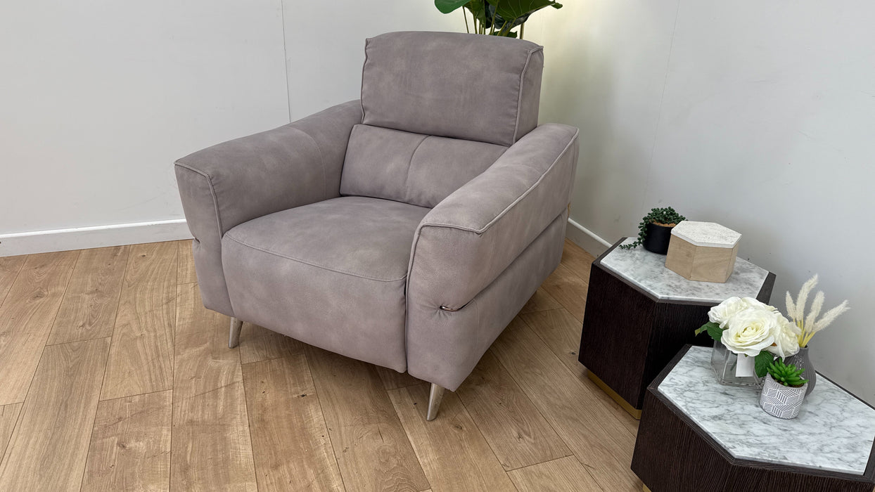 Sofology Dakota Fabric Chair Power Recliner/Headrest in Lifestyle Mottled Marble