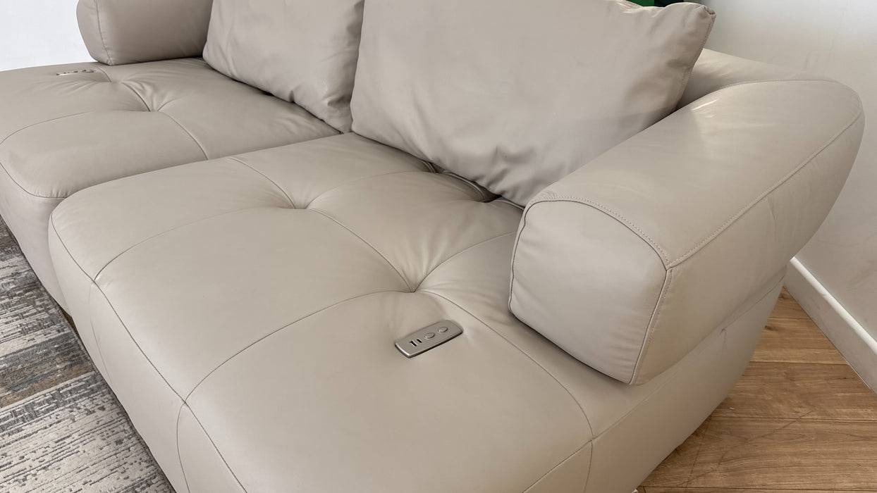 Sofology The Flex Leather 3 Seater Motion Back Large Full Back in Trusty Matt Stone