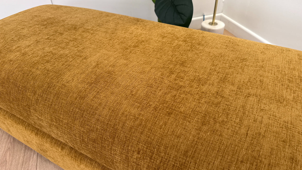 Somerford Fabric Footstool in Dark Yellow