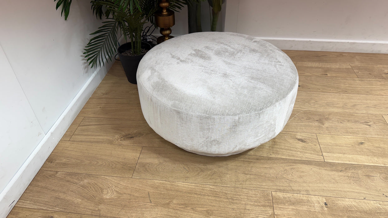 Sofology Luella Fabric Designer Small Footstool in Luxe Chenille Oyster