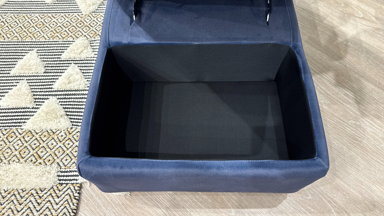 Sofology Paramount Fabric Dual Storage Footstool in Lifestyle Flecked Navy