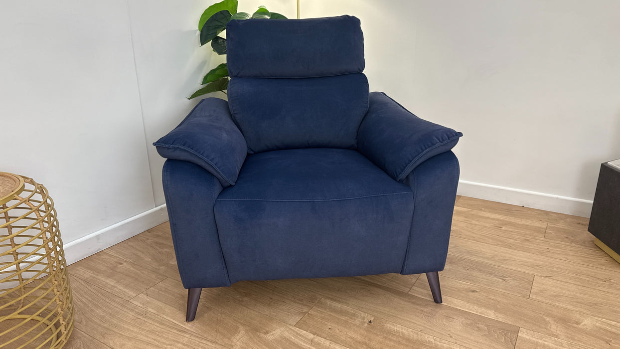 Sofology The Arlo Fabric Chair Power Recliner in Lifestyle Flecked Navy