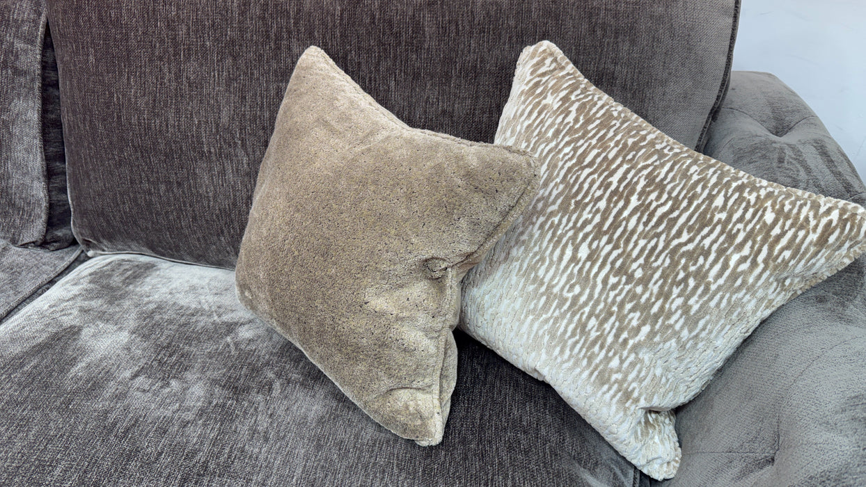 Sofology Valentina Fabric 4 Seater Split Foam/Fibre Seats Full Back in Luxury Deep Pile Chenille Mole Mix