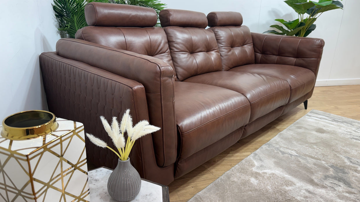 Sofology Muse Leathe 3 Seater in Chestnut
