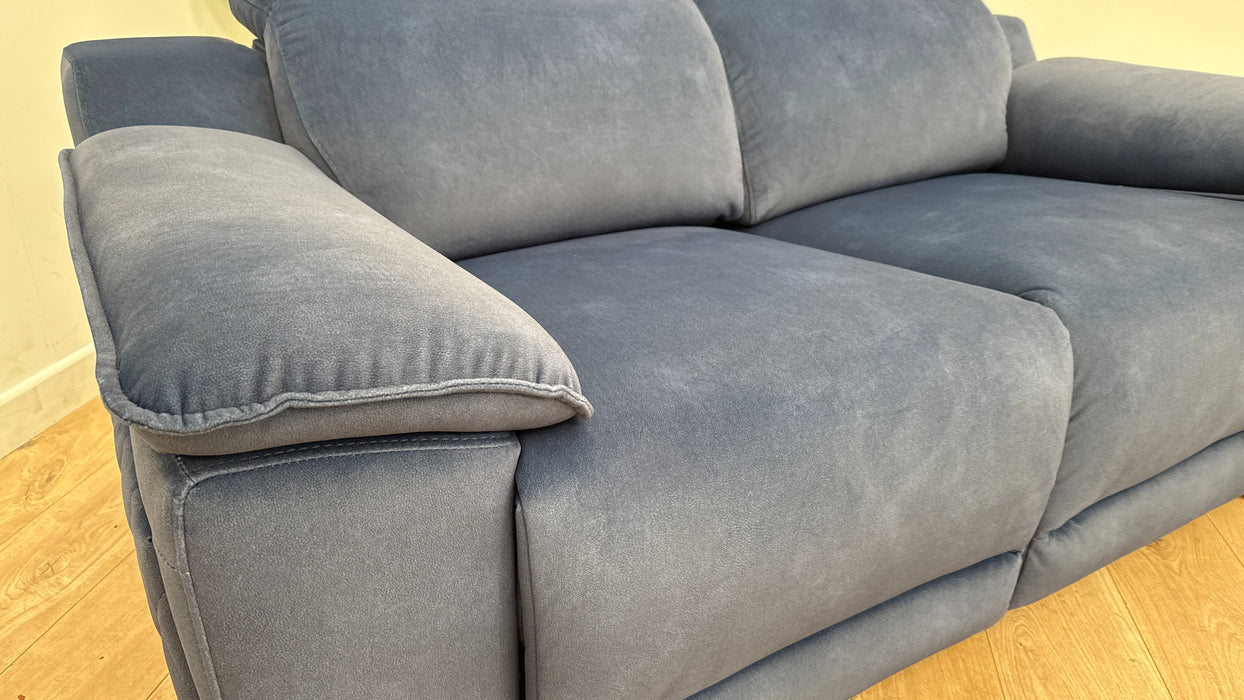 Sofology Benz Fabric 2 Seater Power Headrest/Recliner Heated Seat in Lifestyle Flecked Navy