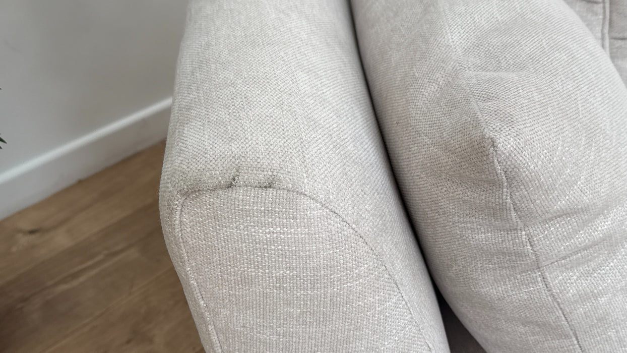 Sofology Calista Fabric 4 Seater Split Full Back Fluting in Linen Look Chenille Mist