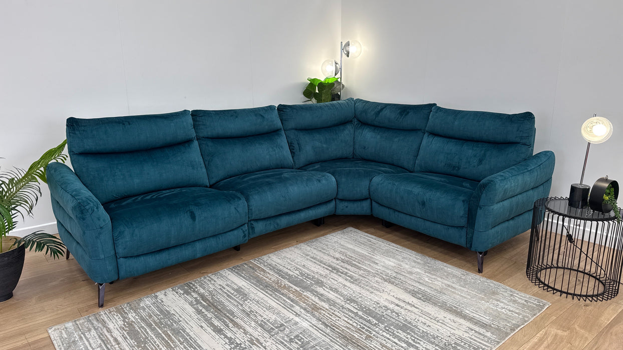 Sofology Renato Fabric Power 3 Corner 1.5 in Teal