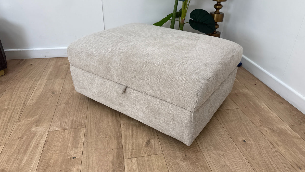 Sofology Haven Fabric Storage Footstool in Micro Flecked Boucle Natural
