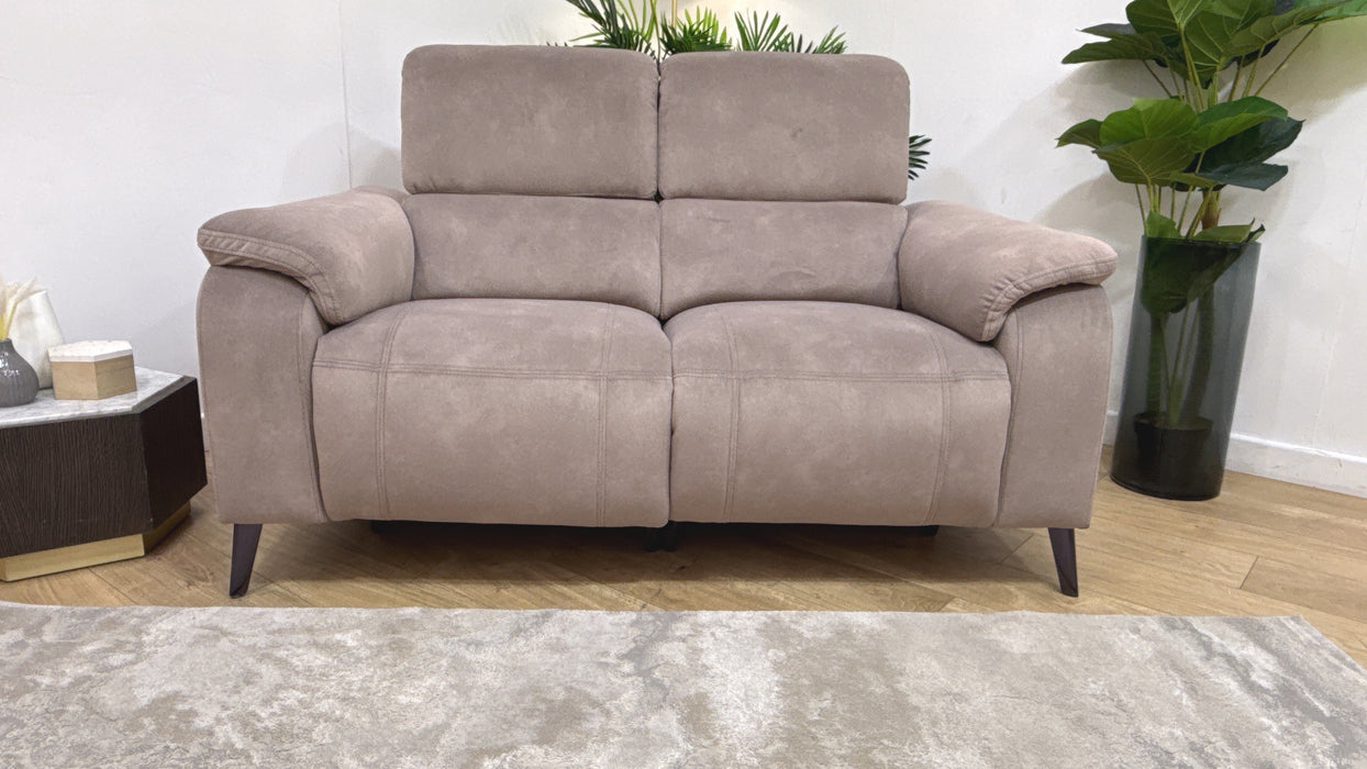 Sofology Bailey Fabric 2 Seater Power Recliner in Lifestyle Flecked Nutmeg
