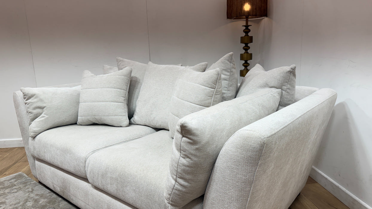 Sofology Calista Fabric 3 Seater Pillow Back no Fluting in Linen Look Chenille Mist