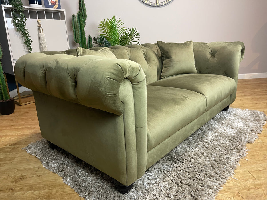 Balmoral 2 Seater Matt Velvet Moss Fabric (WA2)