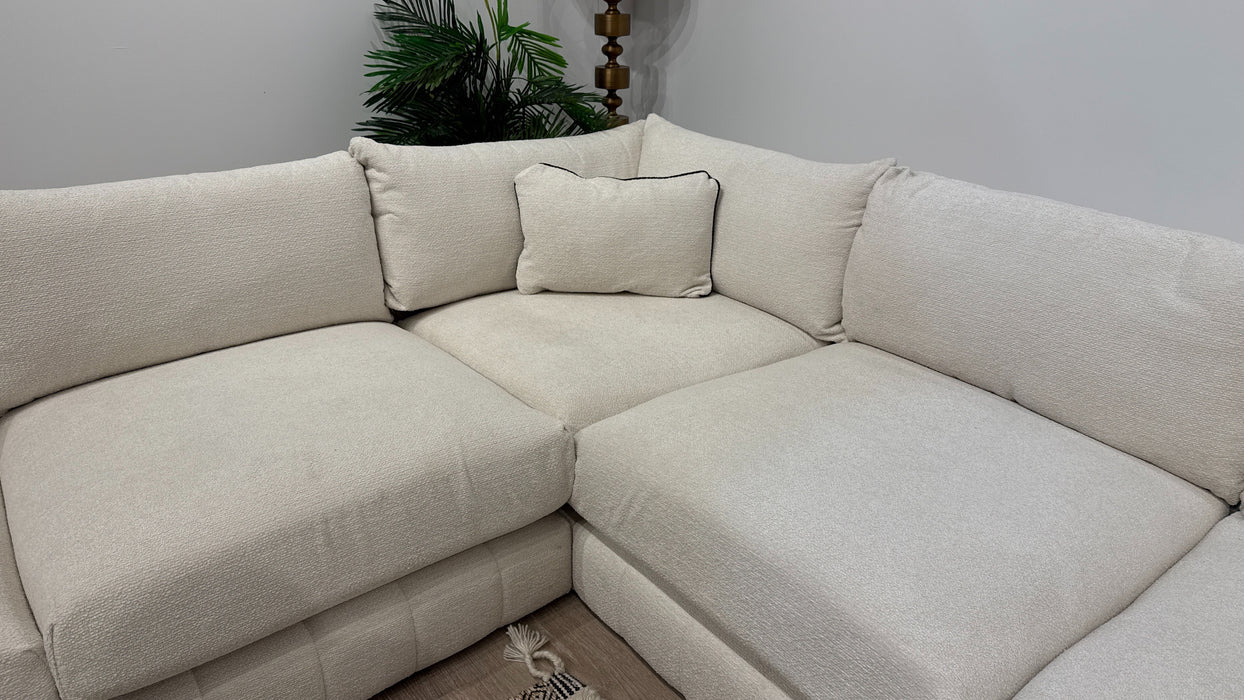 Sofology Westwood Fabric 3 Corner 3 in Soft Boucle Ecru Mix