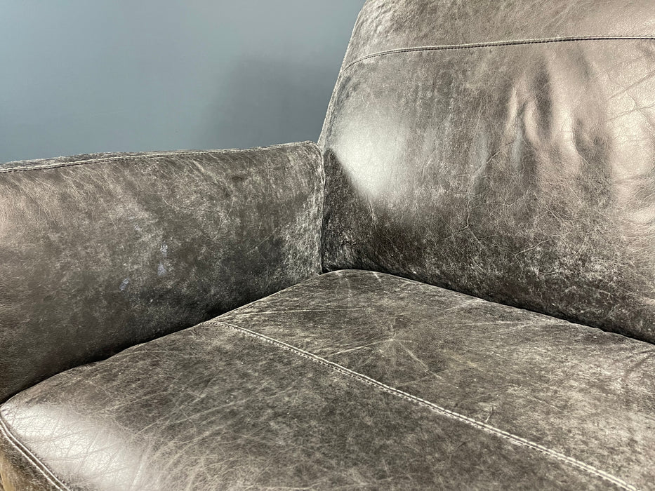 Fellini 2 Seat Leather Sofa - Texas Grey (WA2)