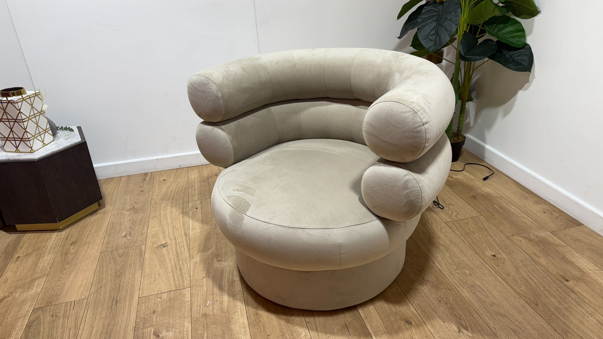 Sofology The Fitzrovia Fabric Accent Chair in Matt Velvet Stone Without Trim