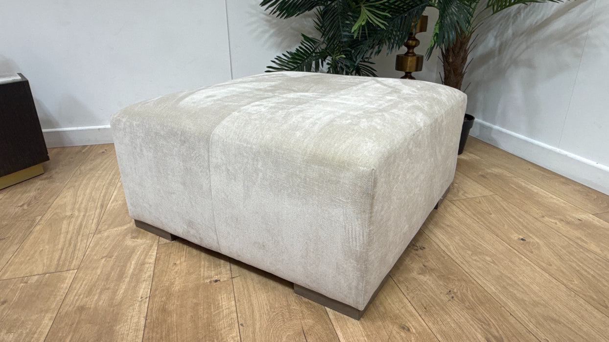 Sofology Strato Fabric Designer Footstool in Soft Chenille Linen