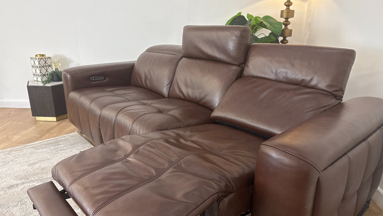 Sofology Marvella Leather 3 Power Recliner in Chocolate