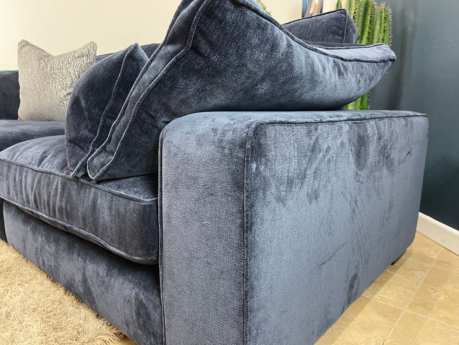 Laurent Fabric 4 Seater Split Fibre Seats - Luxury Deep Pile Chenille Denim (WA2)