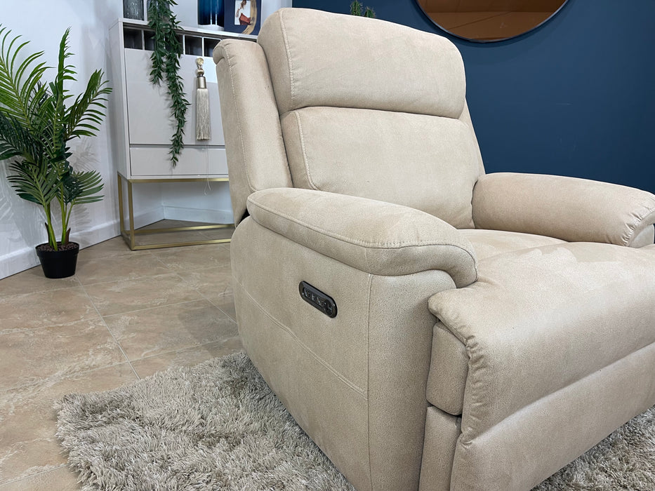 Gracie Fabric Chair Power Recliner - Embossed Fabric Putty (WA2)