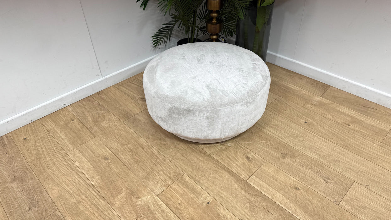 Sofology Luella Fabric Designer Small Footstool in Luxe Chenille Oyster