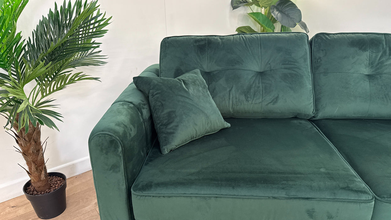 Sofology Islington Fabric 3 Seater Hypnos Deluxe Sofa Bed in Sleek Green