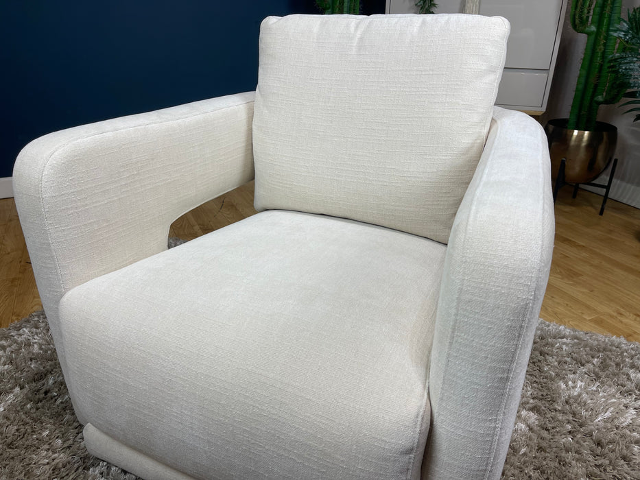 Retreat Swivel Accent Chair - Chenille Ivory Fabric (WA2)